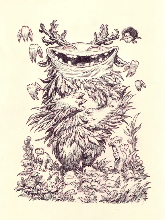 Black and white illustration, Bêtes à faire peur, Stan Manoukian