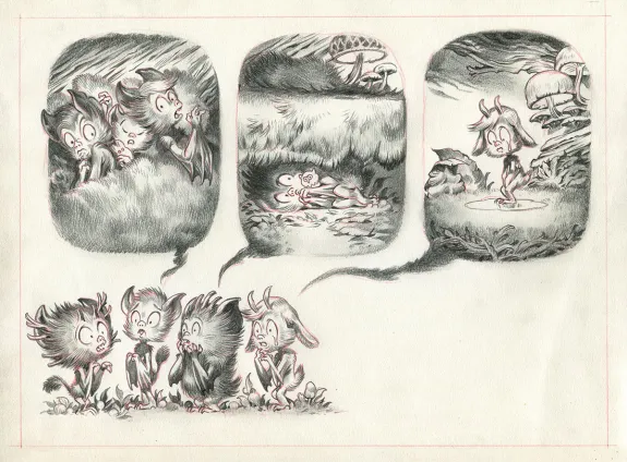 Illustration noir et blanc, Monstre , Monstre a peur des monstres , Stan Manoukian