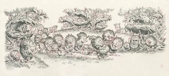Illustration noir et blanc, Monstre , Monstre n'est pas bleu, Stan Manoukian