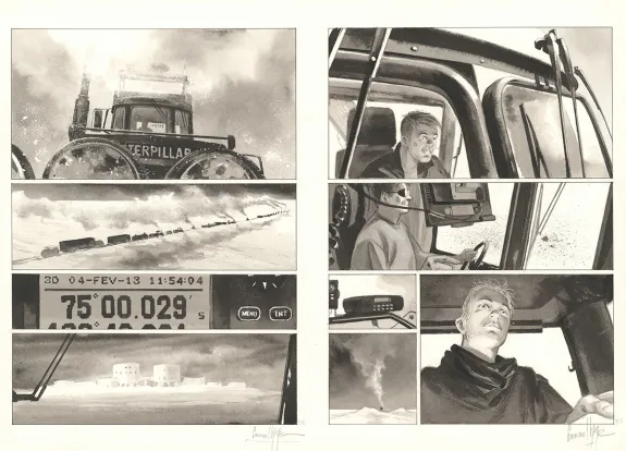Planche noir et blanc, La Lune est blanche, Emmanuel Lepage