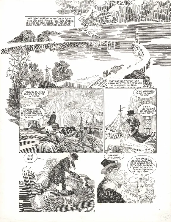 Planche noir et blanc, Les Travailleurs de la mer, Michel Durand