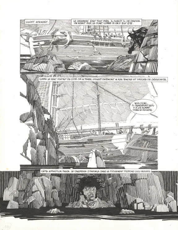 Planche noir et blanc, Les Travailleurs de la mer, Michel Durand