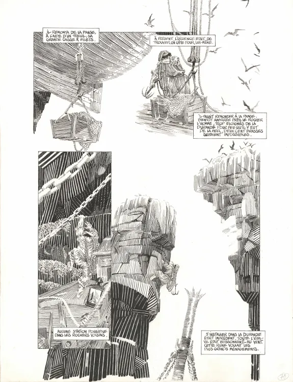 Planche noir et blanc, Les Travailleurs de la mer, Michel Durand