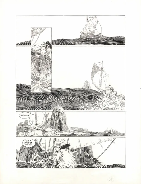 Planche noir et blanc, Les Travailleurs de la mer, Michel Durand