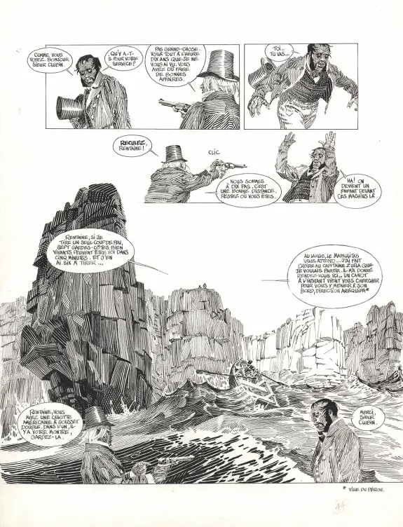 Planche noir et blanc, Les Travailleurs de la mer, Michel Durand
