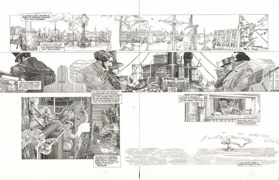 Planche noir et blanc, Les Travailleurs de la mer, Michel Durand
