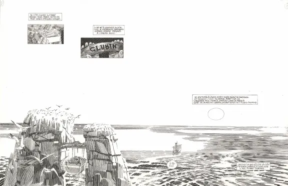 Planche noir et blanc, Les Travailleurs de la mer, Michel Durand