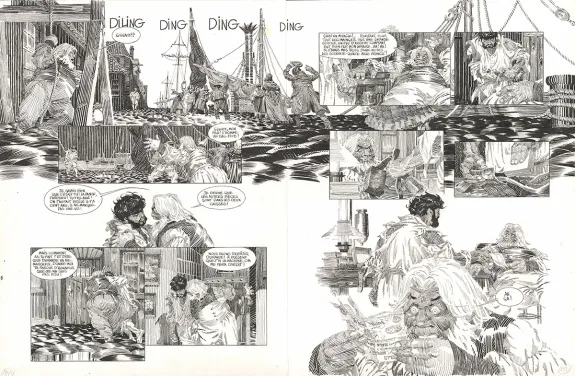 Planche noir et blanc, Les Travailleurs de la mer, Michel Durand