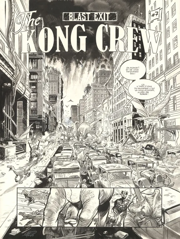 Planche noir et blanc, The Kong Crew, Central Dark (T.3), Eric Herenguel