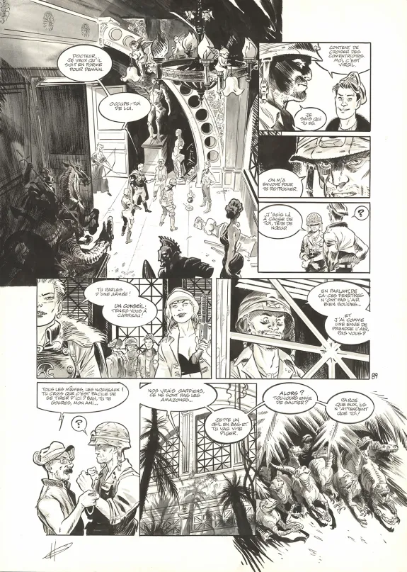 Planche noir et blanc, The Kong Crew, Hudson Megalodon (T.2), Eric Herenguel