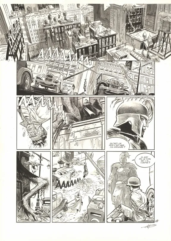 Planche noir et blanc, The Kong Crew, Central Dark (T.3), Eric Herenguel