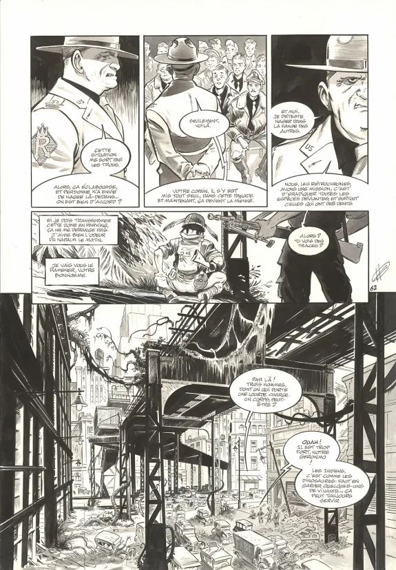Planche noir et blanc, The Kong Crew, Hudson Megalodon (T.2), Eric Herenguel