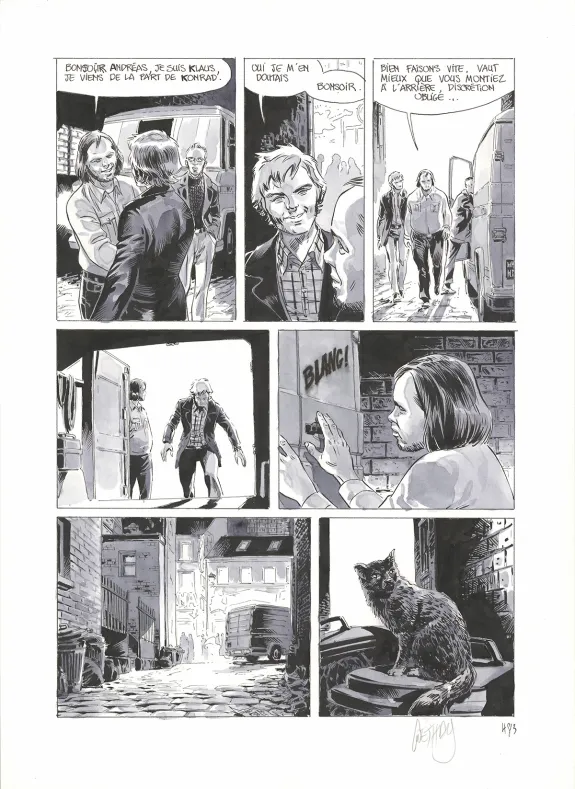 Planche noir et blanc, La Patrie des frères Werner, Sébastien Goethals
