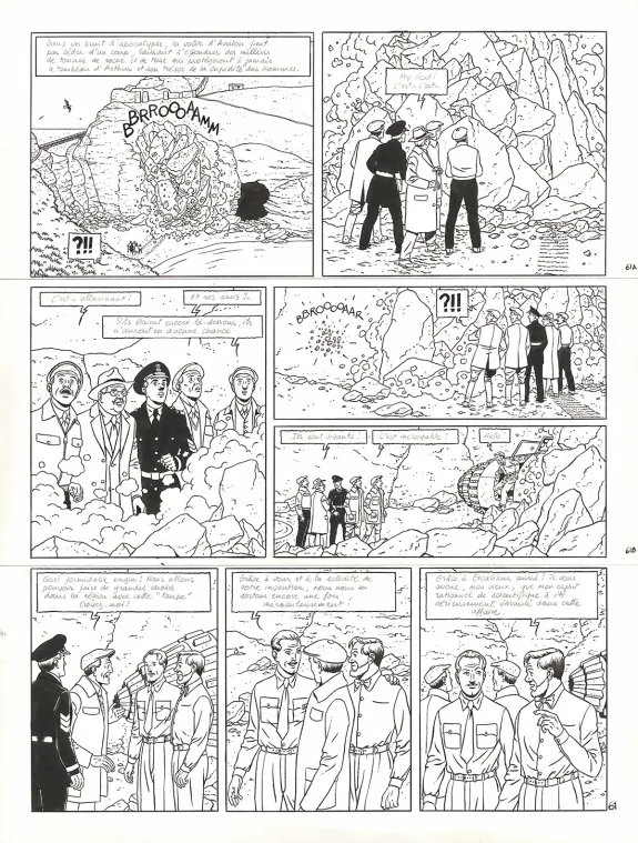Black and white original page, Blake et Mortimer, Signé Olrik (T.30), André Juillard