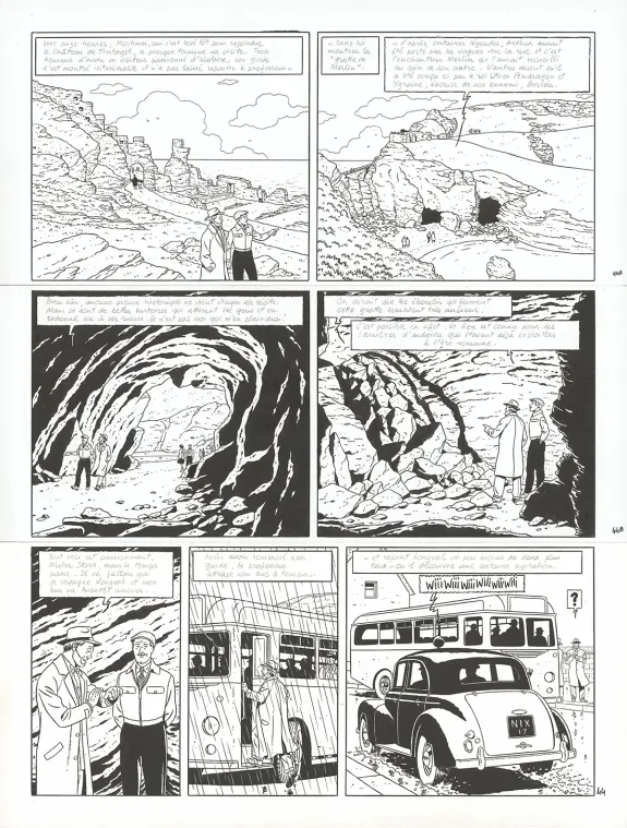 Black and white original page, Blake et Mortimer, Signé Olrik (T.30), André Juillard