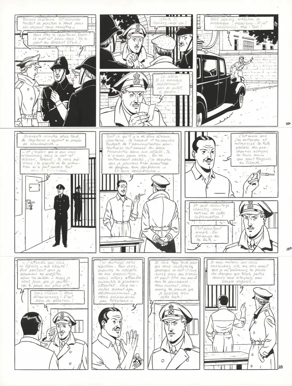 Planche noir et blanc, Blake et Mortimer, Signé Olrik (T.30), André Juillard
