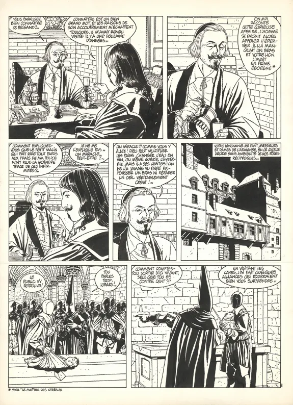Black and white original page, Les 7 Vies de l'Épervier, La Marque du Condor (T.7), André Juillard