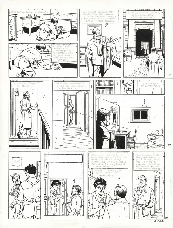 Planche noir et blanc, Blake et Mortimer, Le Serment des cinq Lords (T.21), André Juillard