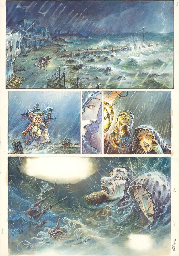Planche couleur, Le Roi des méduses, Thierry Ségur