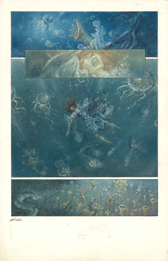 Colored original page, Le Roi des méduses, Thierry Ségur