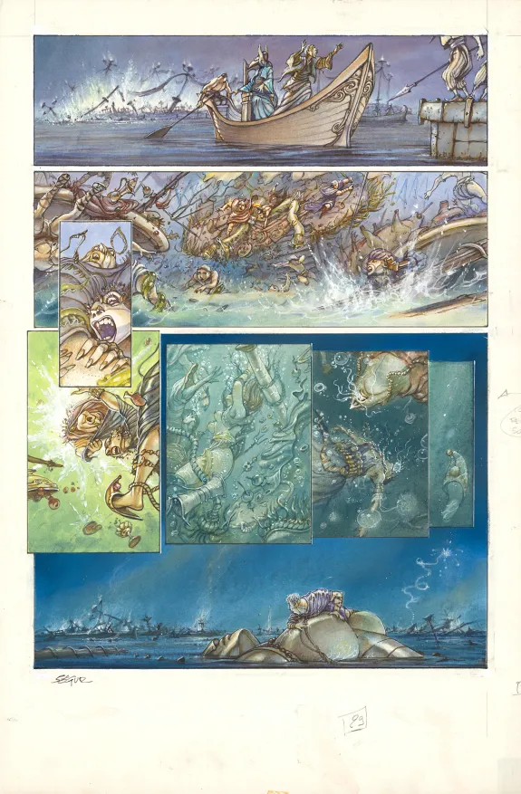 Colored original page, Le Roi des méduses, Thierry Ségur
