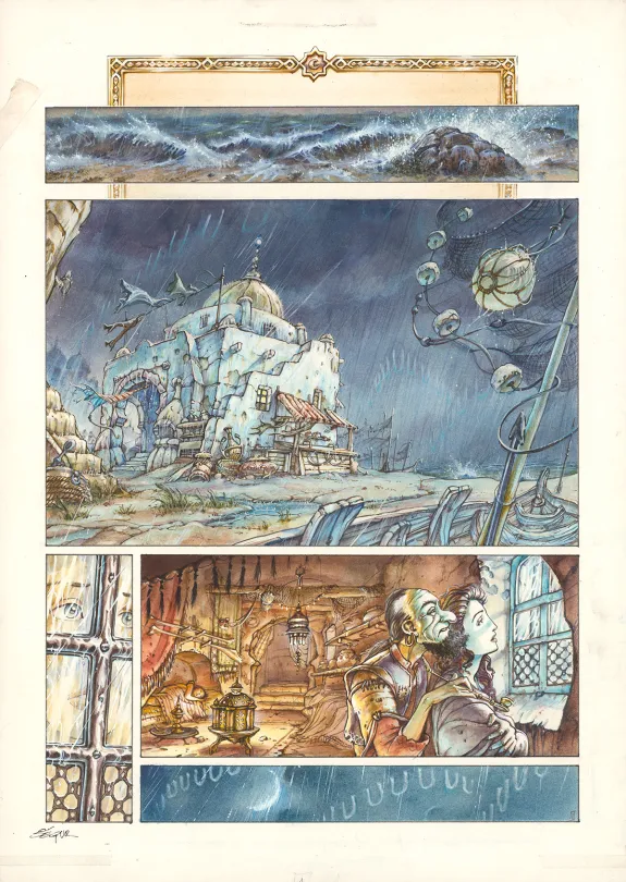 Colored original page, Le Roi des méduses, Thierry Ségur
