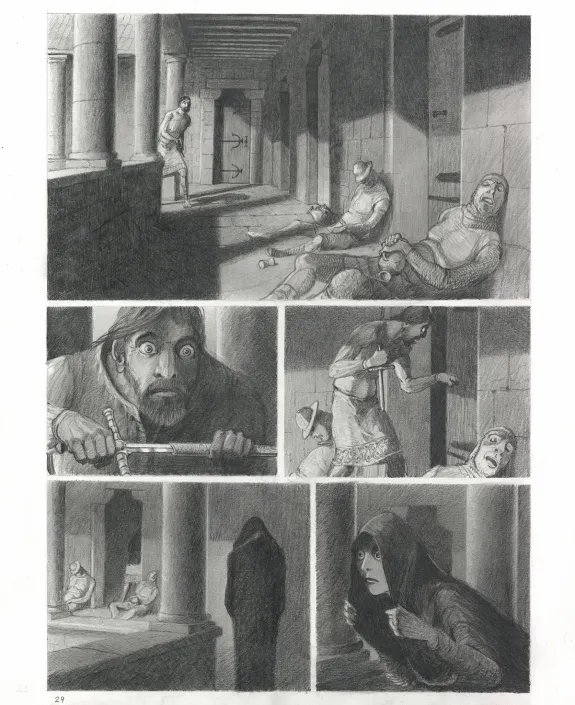 Black and white original page, Macbeth, Paul & Gaëtan Brizzi