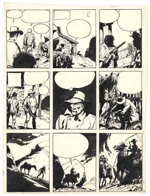 Planche noir et blanc, Jerry Spring, La Piste du Grand Nord (T.6),  Jijé