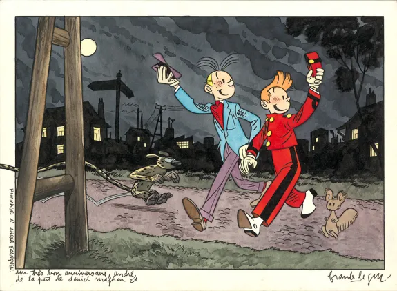 Illustration couleur, Une Aventure de Spirou et Fantasio, Frank Le Gall