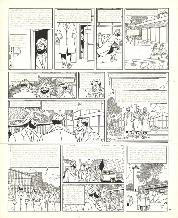 Planche noir et blanc, Blake et Mortimer, Le Sanctuaire du Gondwana (T.18), André Juillard