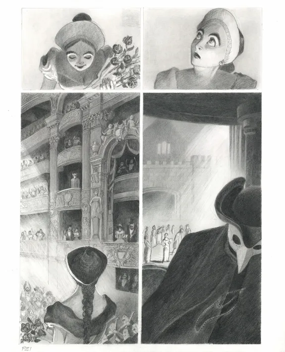 Planche noir et blanc, Le Fantôme de l'Opéra , Paul & Gaëtan Brizzi