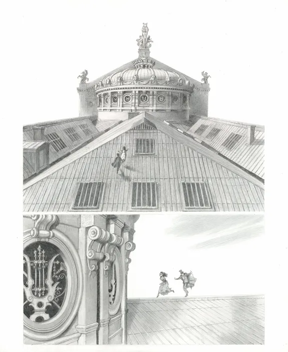 Planche noir et blanc, Le Fantôme de l'Opéra , Paul & Gaëtan Brizzi