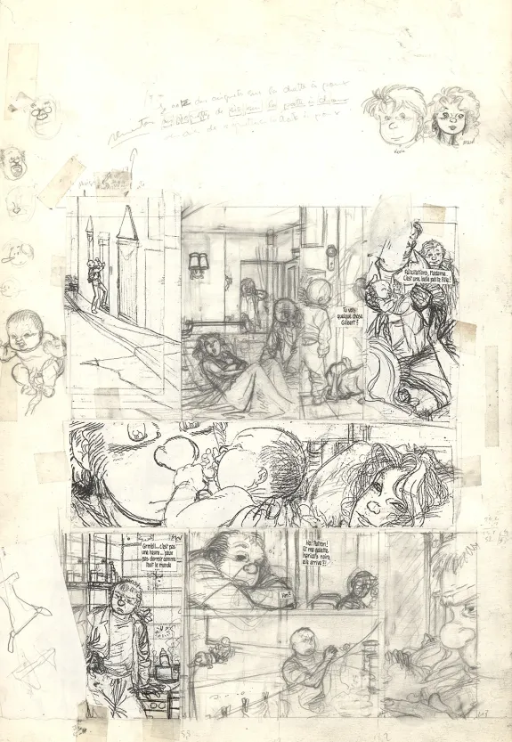 Black and white original page, Julien Boisvert , Jikuri (T.3), Michel Plessix