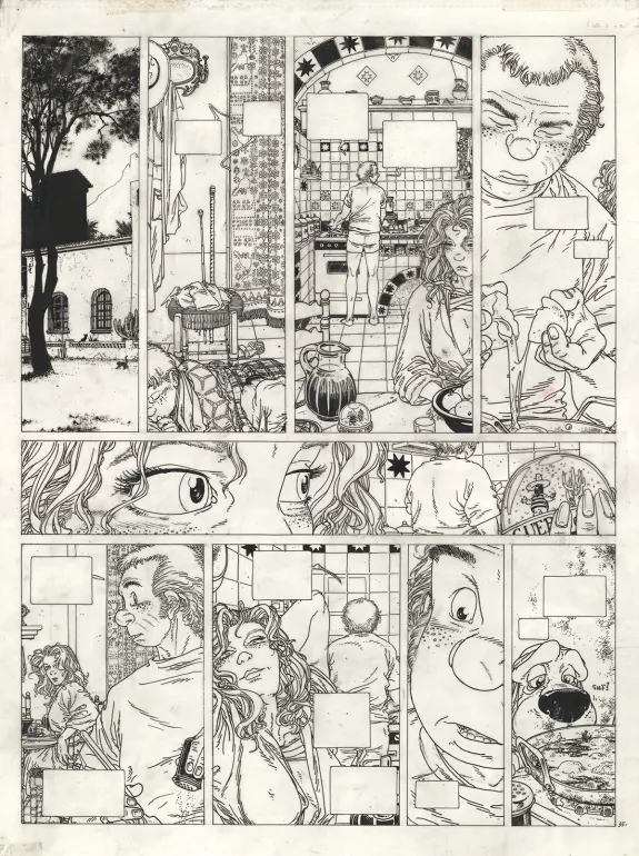 Black and white original page, Julien Boisvert , Jikuri (T.3), Michel Plessix
