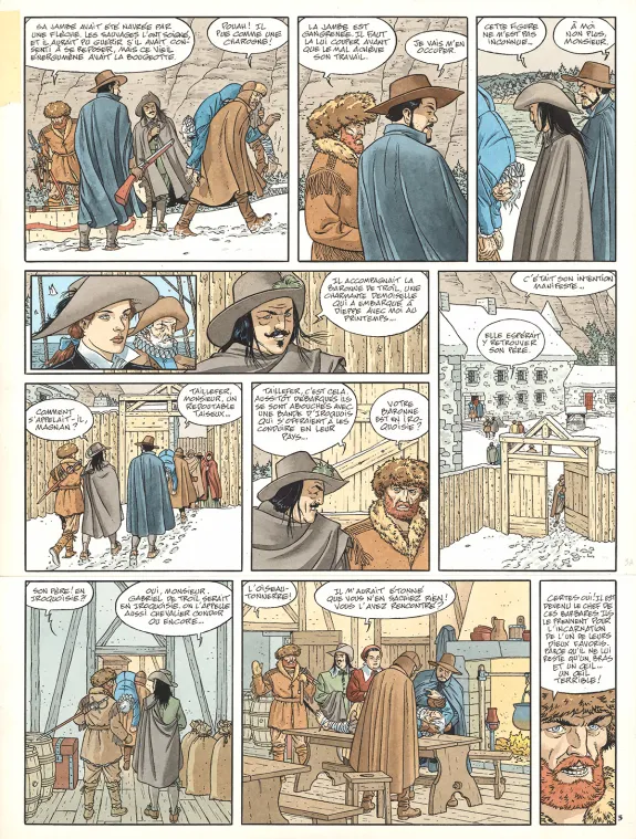 Colored original page, Plume aux Vents, Beau-Ténébreux (T.3), André Juillard