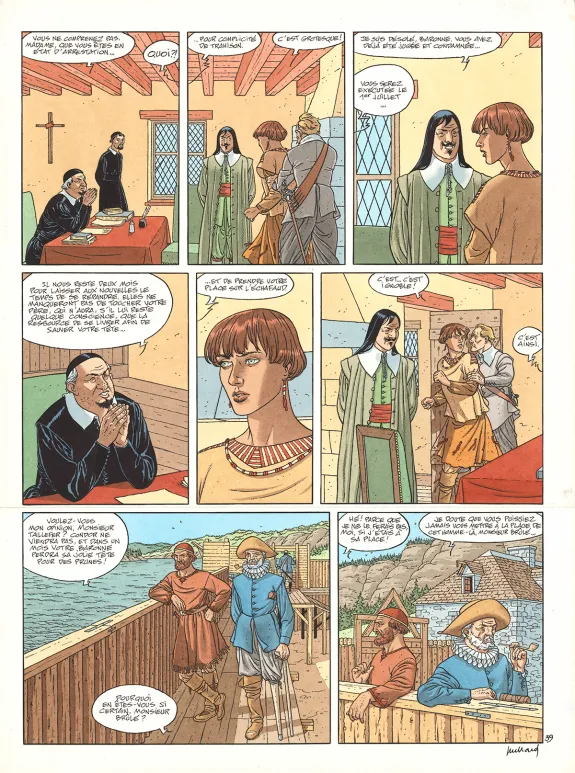 Colored original page, Plume aux Vents, Beau-Ténébreux (T.3), André Juillard