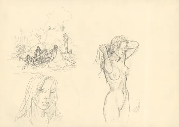 Crayonné, Plume aux Vents, L'Oiseau-Tonnerre (T.2), André Juillard