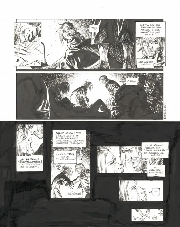 Black and white original page, 1629... ou l'Effrayante Histoire des naufragés du Jakarta, L'Apothicaire du diable (T.1), Thimothée Montaigne