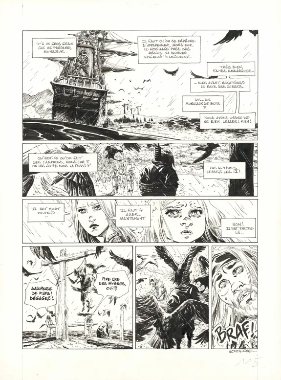 Planche noir et blanc, 1629... ou l'Effrayante Histoire des naufragés du Jakarta, L'île rouge (T.2), Thimothée Montaigne