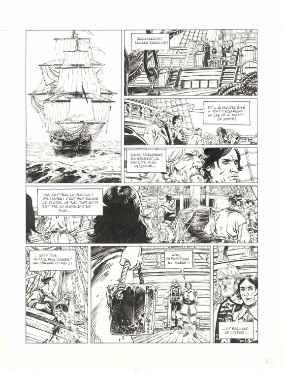 Black and white original page, 1629... ou l'Effrayante Histoire des naufragés du Jakarta, L'Apothicaire du diable (T.1), Thimothée Montaigne