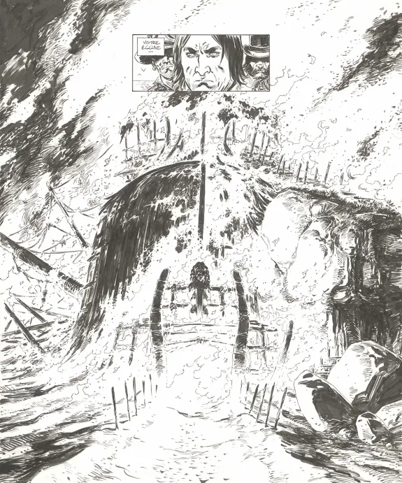 Planche noir et blanc, 1629... ou l'Effrayante Histoire des naufragés du Jakarta, L'île rouge (T.2), Thimothée Montaigne