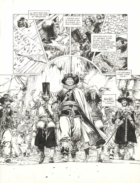 Planche noir et blanc, 1629... ou l'Effrayante Histoire des naufragés du Jakarta, L'île rouge (T.2), Thimothée Montaigne