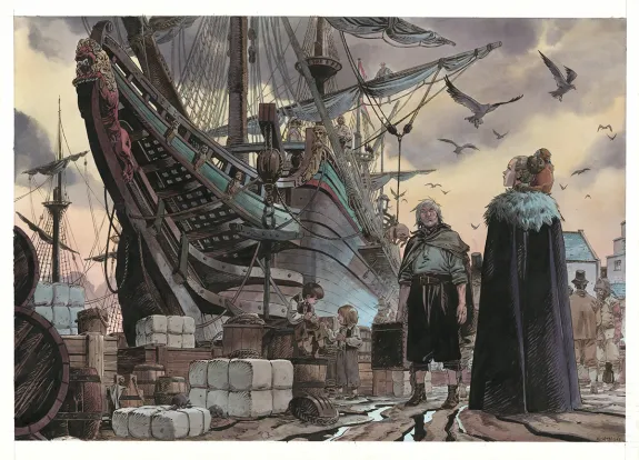 Illustration couleur, 1629... ou l'Effrayante Histoire des naufragés du Jakarta, Thimothée Montaigne