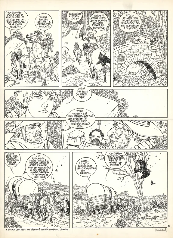 Black and white original page, Les 7 Vies de l'Épervier, Le Temps des chiens (T.2), André Juillard