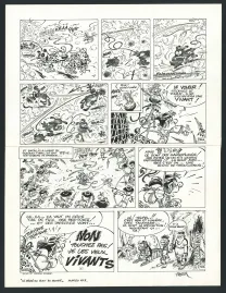 Black and white original page, Le Marsupilami, Le Bébé du bout du monde (T.2),  Batem