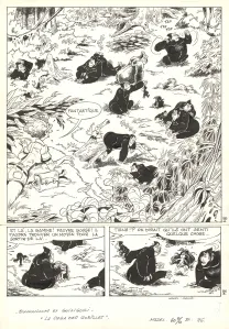 Planche noir et blanc, Boulouloum et Guiliguili (Les jungles perdues) , La Saga des gorilles (T.5),  Mazel