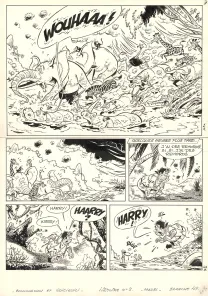 Planche noir et blanc, Boulouloum et Guiliguili (Les jungles perdues) , Chasseurs d'ivoire (T.2),  Mazel