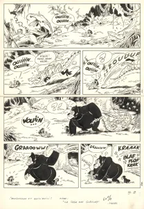 Planche noir et blanc, Boulouloum et Guiliguili (Les jungles perdues) , La Saga des gorilles (T.5),  Mazel