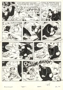 Planche noir et blanc, Boulouloum et Guiliguili (Les jungles perdues) , Rapt (T.6),  Mazel