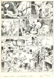 Black and white original page, Boulouloum et Guiliguili (Les jungles perdues) , Les Chevaliers de l'enfer (T.8),  Mazel